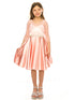 Just Kids Girls Satin Dress with Rhinestone Belt and Sheer Embroidered Bolero, Sizes 4-14 - SophiasStyle.com